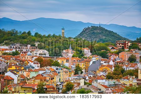 View of Plovdiv with Mountais on Background, Bulgaria