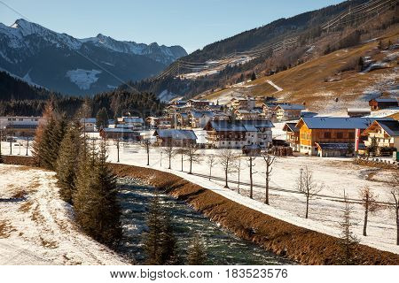 A beautiful winter scenery in Gerlos Austria