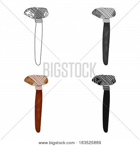 Stone axe icon in cartoon style isolated on white background. Stone age symbol vector illustration.