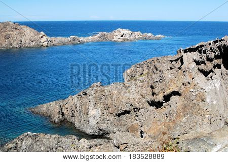 Rocky coast at seaside in North of Spain