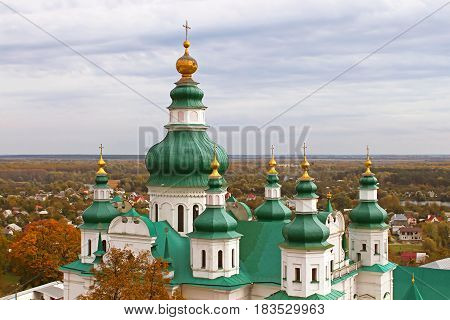 Top view of Trinity Monastery in Chernigiv, Ukraine