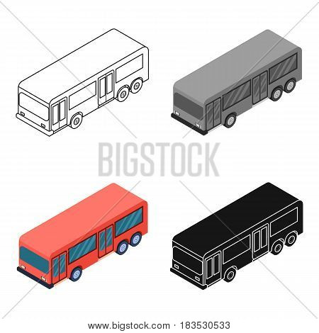 Bus icon in cartoon design isolated on white background. Transportation symbol stock vector illustration.
