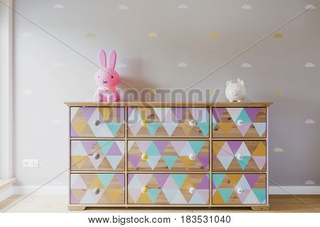 Diy Colorful Commode In Pastel Girl Room
