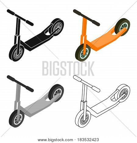 Scooter icon in cartoon design isolated on white background. Transportation symbol stock vector illustration.
