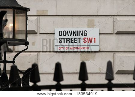 London, Uk - March 9Th 2014: Downing Street In Westminster, London Onthe 9Th March 2014.