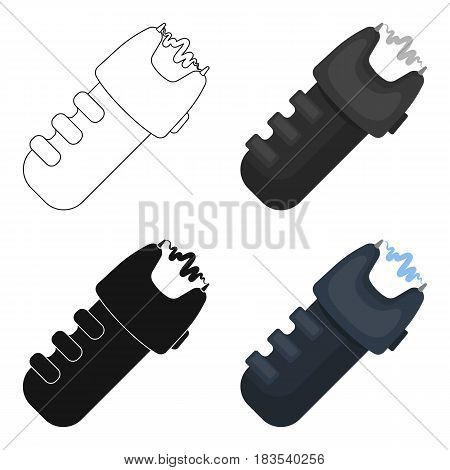 Taser icon in cartoon design isolated on white background. Police symbol stock vector illustration.