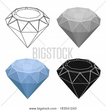 Diamond icon in cartoon design isolated on white background. Precious minerals and jeweler symbol stock vector illustration.