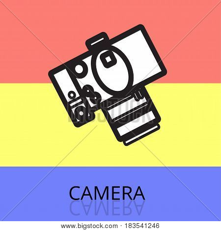 colorful logo for photographer, black and white logo about photography