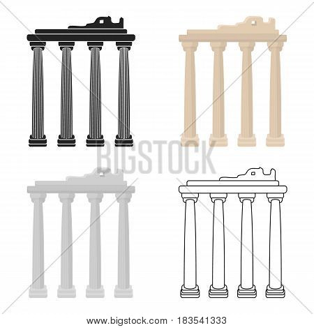 Turkish ruins icon in cartoon style isolated on white background. Turkey symbol vector illustration.