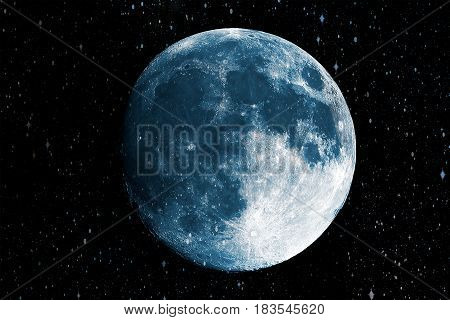 Super blue moon in the galaxy background