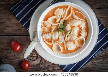 Fresh Tomato Soup With Conchigliette.
