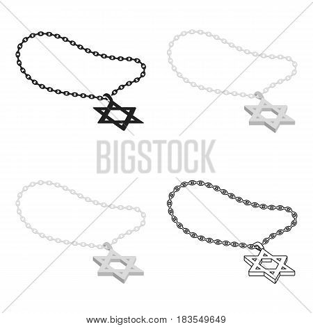 Star of David icon in cartoon style isolated on white background. Religion symbol vector illustration.