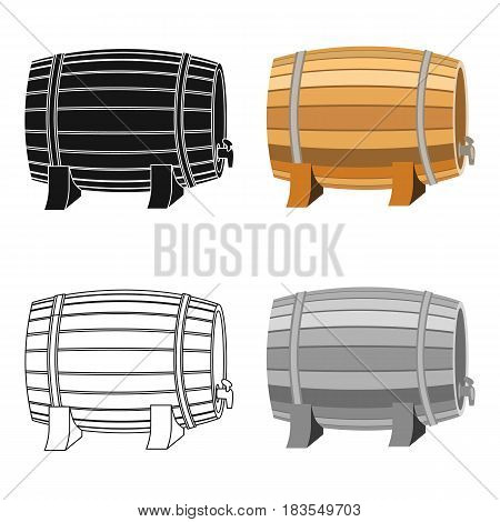 Barrel of wine icon in cartoon design isolated on white background. Wine production symbol stock vector illustration.