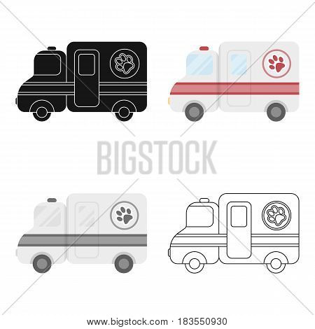 Veterinary ambulance icon in cartoon design isolated on white background. Veterinary clinic symbol stock vector illustration.