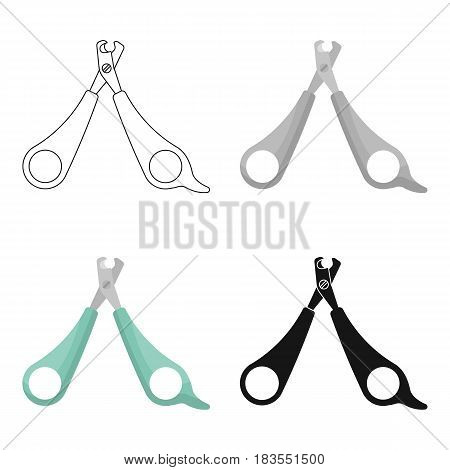 Pet nail clippers icon in cartoon design isolated on white background. Veterinary clinic symbol stock vector illustration.