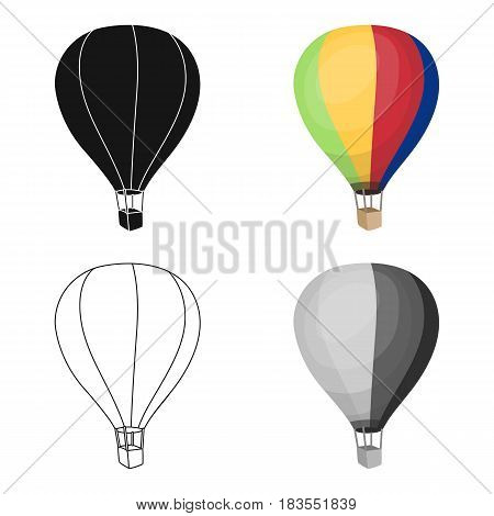 Airballoon icon in cartoon design isolated on white background. Rest and travel symbol stock vector illustration.