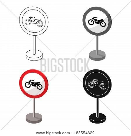 Prohibitory road sign icon in cartoon design isolated on white background. Road signs symbol stock vector illustration.