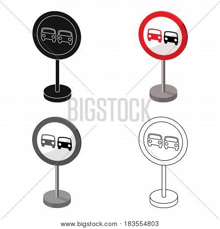 Prohibitory road sign icon in cartoon design isolated on white background. Road signs symbol stock vector illustration.