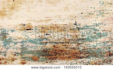 Creative Bright Metallic Background. Flat Background Texture Of Dirty Rusty Metal. Bright Rusty Spot