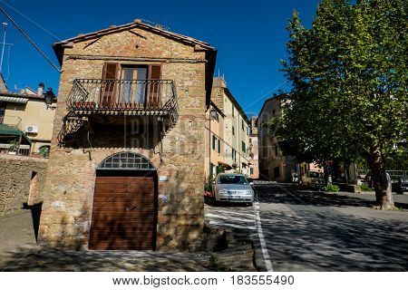 Guardistallo, Pisa, Italy - April 23, 2017: Historic Tuscany Hamlet