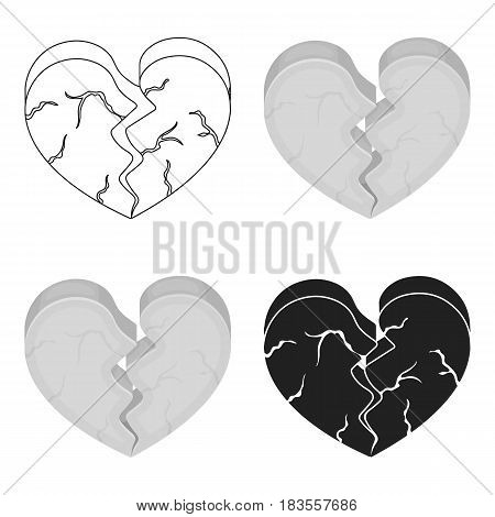 Heart icon in cartoon style isolated on white background. Romantic symbol vector illustration.