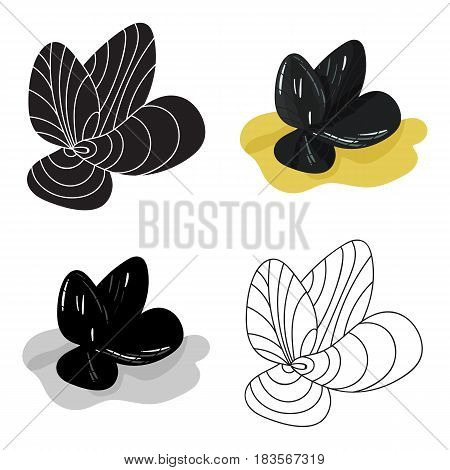 Mussels icon in cartoon design isolated on white background. Sea animals symbol stock vector illustration.