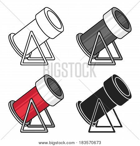 Snow cannon icon in cartoon style isolated on white background. Ski resort symbol stock vector illustration.