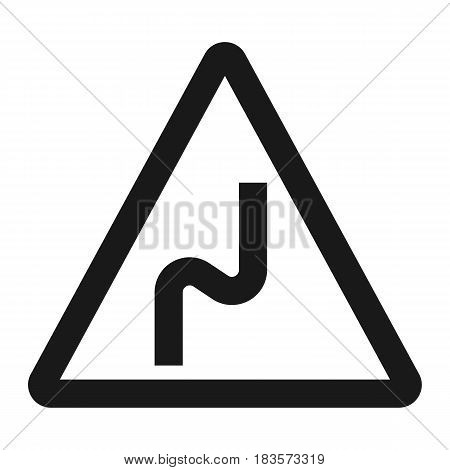 Dangerous double bend sign line icon, Traffic and road sign, vector graphics, a solid pattern on a white background, eps 10