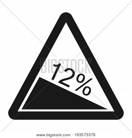 Steep descent sign line icon, Traffic and road sign, vector graphics, a solid pattern on a white background, eps 10