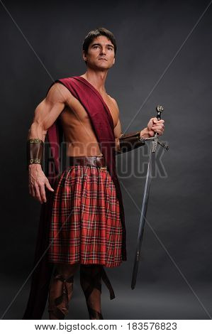 The sexy highlander is ready for his epic battle.