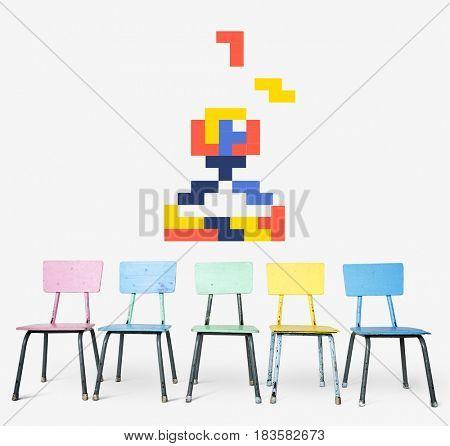 8 bit illustration of arcade game joystick icon