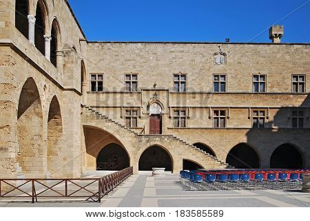 Rhodes Landmark Grandmasters Palace. Greece. Old town