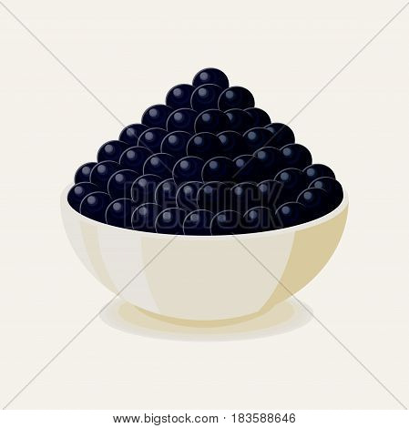 Black thorn sturgeon caviar on white plate