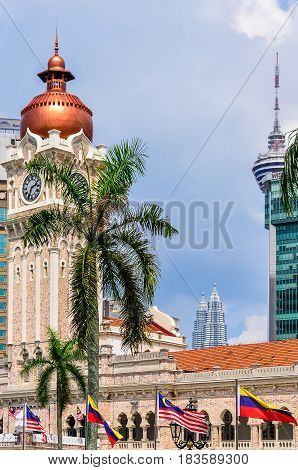 Towers In Merdaka Square In Kuala Lumpur, Malaysia