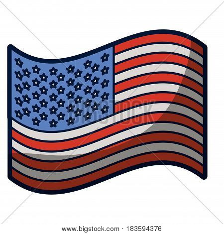 light colours silhouette of waving flag of the united states with half shadow vector illustration