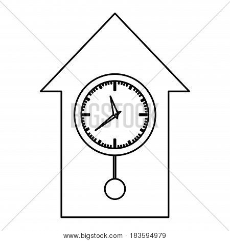 monochrome contour with cuckoo clock vector illustration