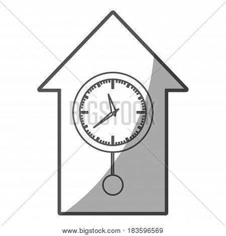 grayscale silhouette of cuckoo clock vector illustration