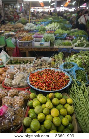 Lao Phonsavan Town Market Fegetable