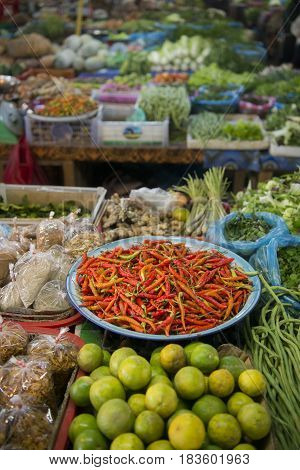 Lao Phonsavan Town Market Fegetable