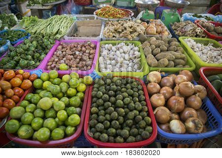 Lao Phonsavan Town Market Fegetable