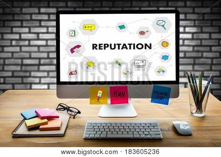 Reputation Popular Ranking Honor Reputation Management Branding Concept.
