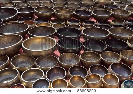 Tibetan Singing Bowls - Pattern In Kathmandu, Nepal