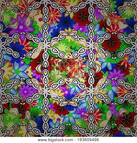 Boho Style Flower Seamless Pattern. Tiled Mandala Design Best For Print Fabric Or Papper And More. V