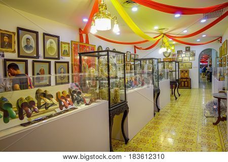 George Town, Malaysia - March 10, 2017: Pinang Peranakan Mansion, is a museum containing antiques and showcasing Peranakans customs, interior design and lifestyles
