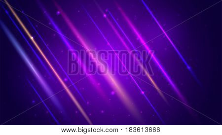 Abstract bright motion background with blurred light rays and lens flare. Dynamic digital, technology backdrop for breaking news or cover. Vector illustration.