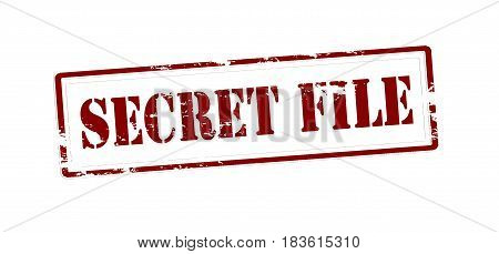 Stamp with text secret file inside vector illustration