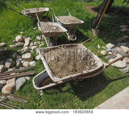 Wheel Barrow In Building Sita