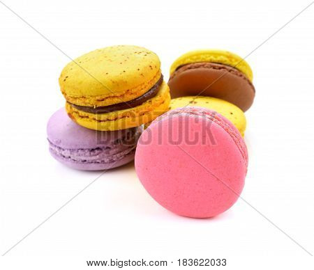 A french sweet delicacy macaroons variety closeup