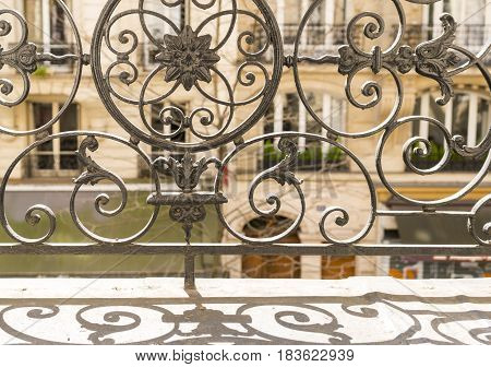 Balcony With Decorative Railing In Paris, France
