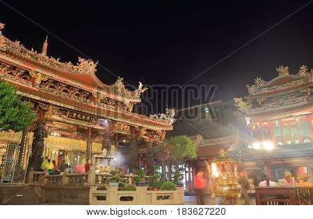 Historical architecture of Longshan Temple in Taipei Taiwan